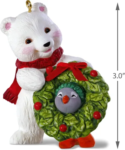 Miniatura 3 de Hallmark Adorno navideño de recuerdo 2019 con fecha de año Bola de nieve y esmoquin Decking The Halls Oso polar y pingüino