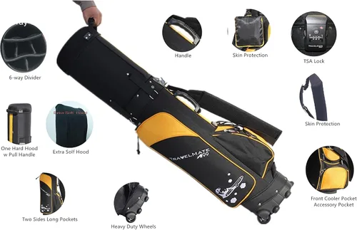Miniatura 3 de Deluxe Golf Travel Mate CarryOn - Funda para carrito de golf con cerradura TSA y cubierta de protección Convenient 2-in-1 hybrid golf bag and