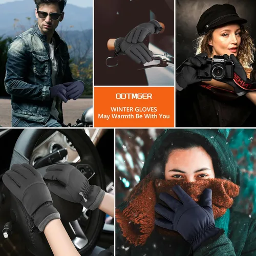 Miniatura 6 de Guantes de esquí impermeables de invierno para niños, hombres y mujeres, guantes perfectos para clima frío para ciclismo, conducción, correr