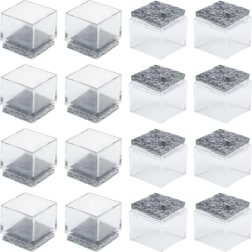 Anwenk Protectores cuadrados de suelo para patas de silla de 1 x 1 pulgada con almohadillas de fieltro de 1 pulgada y 1 pulgada, protectores Paquete