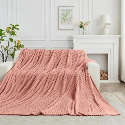 Miniatura 27 de FY FIBER HOUSE Manta de Vellón para Sofá 300GMS Súper Suave de Felpa Difusa Mantas y Cobijas para Sofá Cama Oficina, 40x50 Pulgadas, Beige