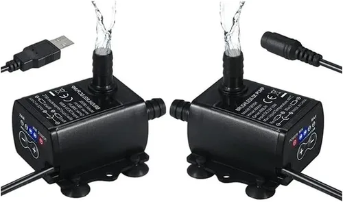 Mini bomba de agua, mini bomba sumergible de 4 velocidades, bomba de agua de regulación de 4 velocidades, DC 12V USB 5V bomba sin escobillas (QR50H)