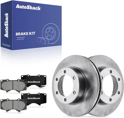 AutoShack Rotores de freno ventilados delanteros de 12.55 pulgadas (318.72 mm) + pastillas de freno de cerámica de alta calidad de repuesto para