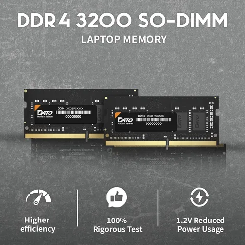 Miniatura 2 de DATO 32GB RAM DDR4 3200MHz PC4-25600 CL22 SODIMM 1.2V 260-Pin Memoria de módulo SODIMM para portátiles y notebooks sin ECC