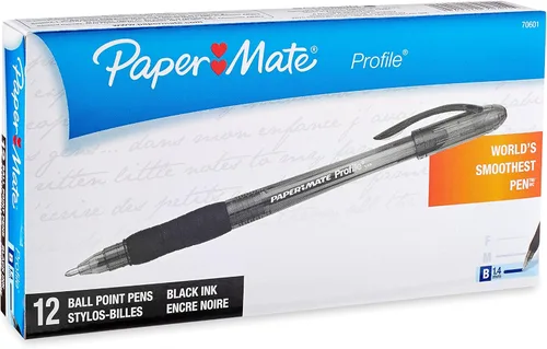 Miniatura 10 de Paper Mate Profile - Bolígrafos retráctiles, negrita (0.069 pulgadas), negro, 2