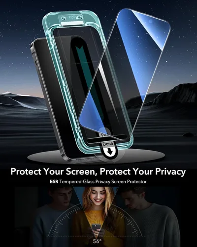 Miniatura 2 de ESR Paquete de 3 para iPhone 14 Pro Protector de Pantalla de Privacidad, Protector de Pantalla de Privacidad de Vidrio Templado Anti-espía