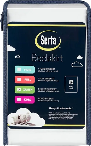 Miniatura 6 de Serta - Falda de cama moderna y sólida, volante antipolvo de calidad hotelera con caída de 33 cm, lavable a máquina, tamaño Twin, gris oscuro