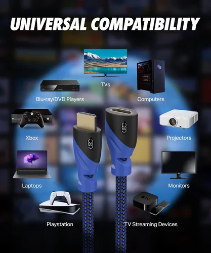 Miniatura 7 de Ultra Clarity Cables Cable de extensión HDMI 4K de 3 pies macho a hembra - 3 pies