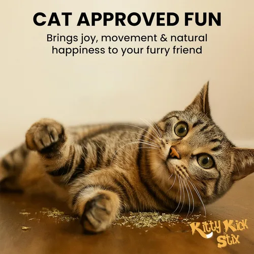 Miniatura 4 de Kitty Kick Stix Hierba gatera a granel de alta calidad fabricada en Estados Unidos, 100% natural, la mejor hierba gatera para gatos, pezón de gato