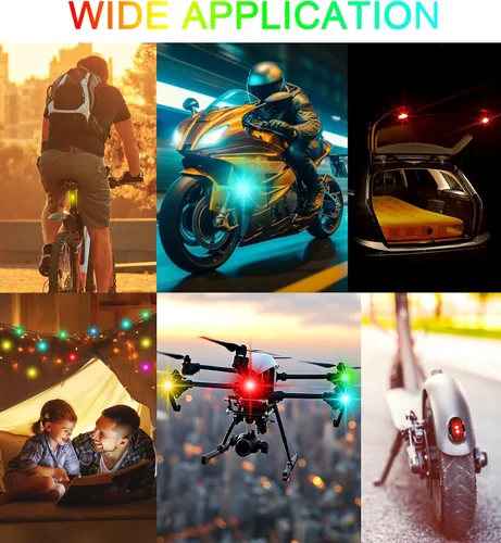 Miniatura 4 de Luces estroboscópicas inalámbricas con control remoto, motocicleta, coche, LED, 8 colores, anticolisión, carga USB, impermeables, luces