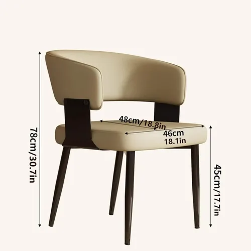Miniatura 3 de Kitchen Chairs Set of 4, with Carbon Steel Legs and Pu Leather Cushion, Modern Dining Chairs Home, Kitchen, Office, Meetings(White,1pcs)