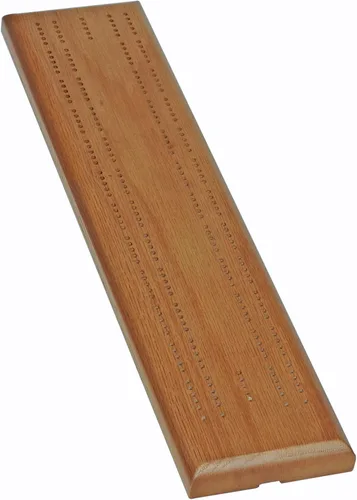 WE Games Competition Cribbage Set - Tablero de 2 pistas de madera de roble macizo con clavijas de metal