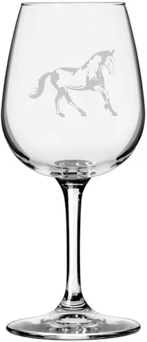 Miniatura 77 de Morgan Body Horse - Copa de vino grabada multiusos (12.75 onzas)