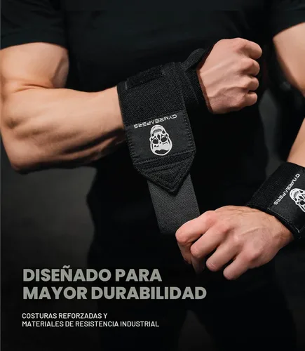 Miniatura 3 de Gymreapers Muñequeras de levantamiento de pesas (aprobadas por IPF) de 18 pulgadas, soporte de muñeca de calidad profesional con lazo para el pulgar
