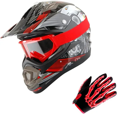 1Storm Casco de motocross para adultos, todoterreno, MX, BMX, ATV, motocross, mecánico, HGXP14B, fibra de carbono, negro, HGXP14B Z-bundle Cráneo