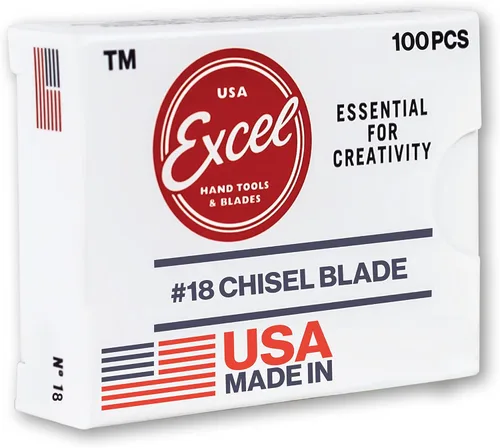Miniatura 8 de Excel Blades Cuchillas de repuesto de cincel de madera #18, acero de alto carbono de 1/2 pulgada, paquete de 100 unidades para cuchillos