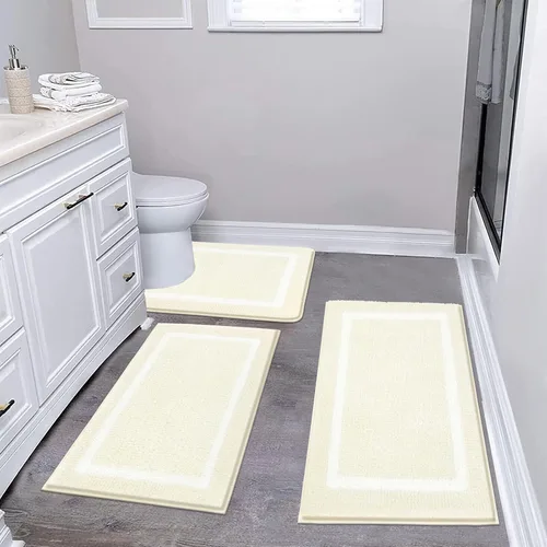 Miniatura 31 de Pauwer Juego de baño, alfombras de baño antideslizantes, alfombras de ducha absorbentes para suelo de baño, bañera y ducha, color azul aguamarina