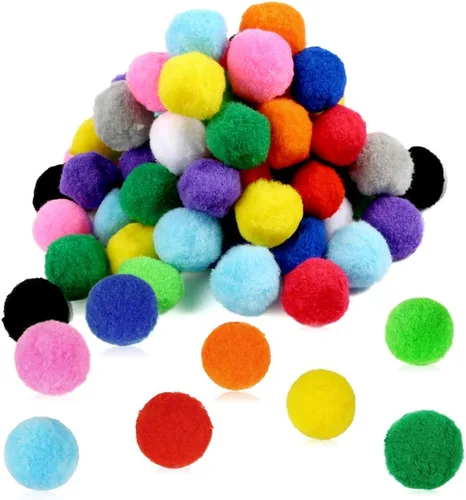Pllieay 120 pompones grandes de 2 pulgadas, bolas de pompón gigantes esponjosas para proyectos de artes y manualidades, fabricación y bolas de