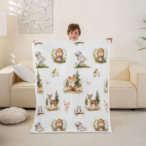 Miniatura 15 de Erosebridal - Mantas de bebé unisex para niños y niñas, mantas de guardería de animales de granja de minky 40x50, manta sherpa con diseño de tractor