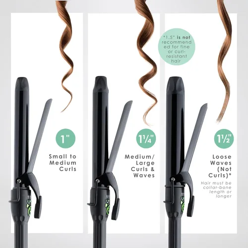 Miniatura 5 de MINT REVAMP - Rizador de barril extra largo de 1 pulgada, peinado más fácil y rápido para cabello largo, rizador de cerámica verdaderamente iónico