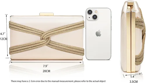 Miniatura 5 de CARIEDO Bolso de noche para mujer, bolso de mano de tela para novia, para boda, graduación, noche, fiesta