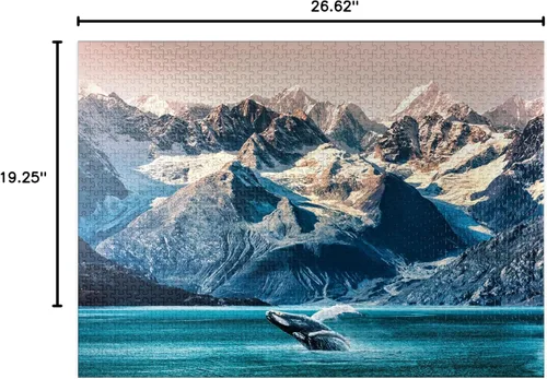 Miniatura 7 de MyPuzzle Alaska Whales - Rompecabezas prémium de 1000 piezas, fabricado en Estados Unidos