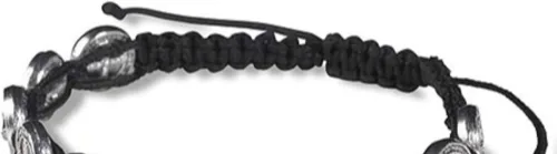 Miniatura 2 de Brazalete con tonos de plana estilo San Benito con cordón para muñeca ajustable, 8 pulgadas, metal común