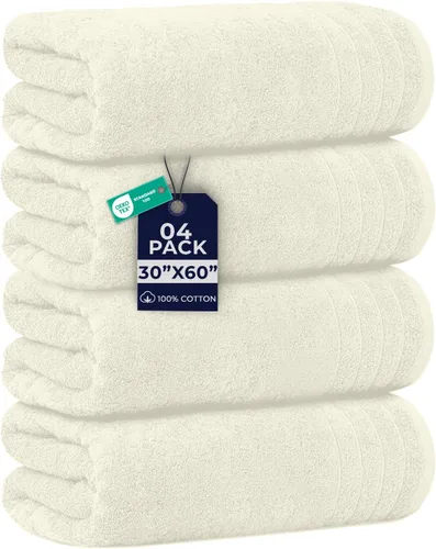 Miniatura 14 de DAN RIVER Paquete de 2 sábanas de baño de 35x70 pulgadas, sábanas de baño jumbo acanaladas para adultos, toallas grandes gruesas y absorbentes