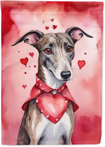 Miniatura 205 de Caroline's Treasures DAC5292CHF - Bandera de Border Collie My Valentine House para porche, grande, con manga para porche, para colgar en la pared