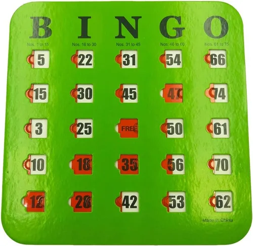 Miniatura 5 de Yuanhe Tarjetas de bingo con diapositivas de obturador, paquete de 5 unidades, multicolor extra grueso, fácil de leer con ventanas deslizantes