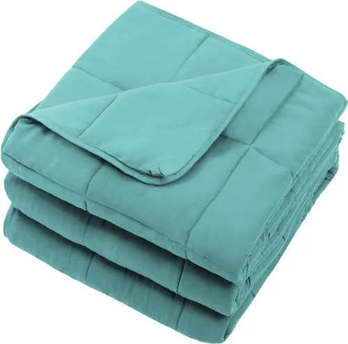 Miniatura 135 de Manta con Peso Azul para Adultos 12 libras, 48"x72", Tamaño Twin Full Manta Pesada Refrescante para 110-130 libras, Mantas Grandes de Microfibra