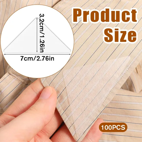 Miniatura 2 de 100 piezas de estancias de cuello para polo, cuello sin curvatura, collares de camisa de PVC, moldeador antipandeo para camisas de vestir de hombre