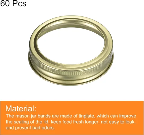Miniatura 3 de uxcell Anillos para tarros de conserva, 60 unidades, bandas de repuesto para tarros de masón de hojalata de boca regular, a prueba de fugas, se