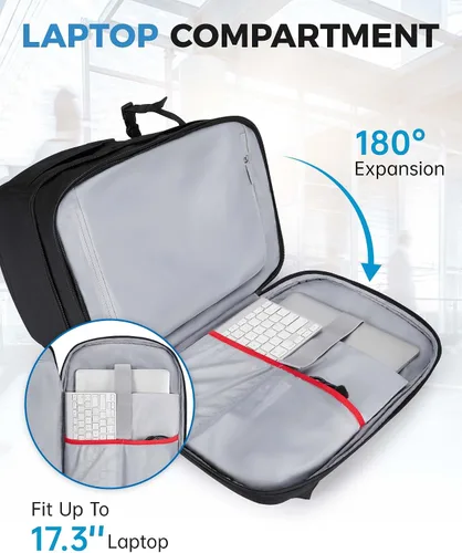Miniatura 3 de BAGSMART Bolsa para cámara DSLR, mochilas impermeables para fotógrafos, funda para cámara con compartimento para laptop, 15.6 pulgadas, color negro
