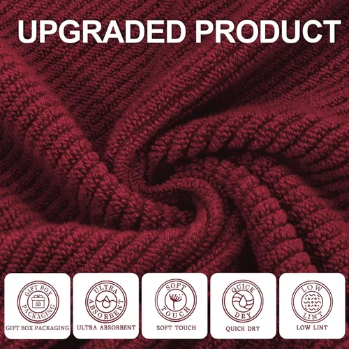 Miniatura 207 de VOOVA & MOVAS Toallas de mano blancas - 100% algodón Ligeras Gruesas Secado rápido Suaves Absorbentes, paquete de 4 piezas grandes de 18