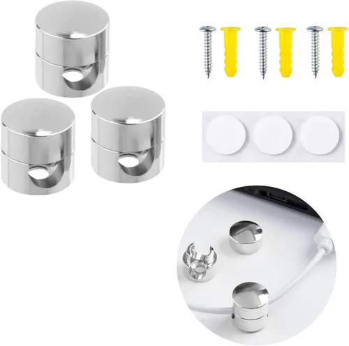 Miniatura 6 de 3 juegos de soportes para cables de carga, clips adhesivos de metal de color cobre antiguo, soportes de anclaje de cable ajustables, organizador