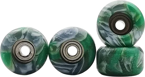 Miniatura 5 de Ruedas de Fingerboard con Rodamiento CNC Torneadas Color Remolino Nuevo Material (Mezcla Negra)