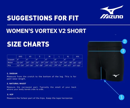 Miniatura 5 de Mizuno Pantalón corto de voleibol Vortex V2 estándar para mujer