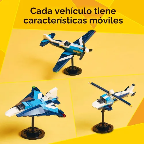 Miniatura 4 de LEGO Creator 3 en 1 Avión de Carrera de Aviones Juguete - Juguete de Construcción con 3 Opciones de Construcción, Avión, Avión de Caza o Helicóptero