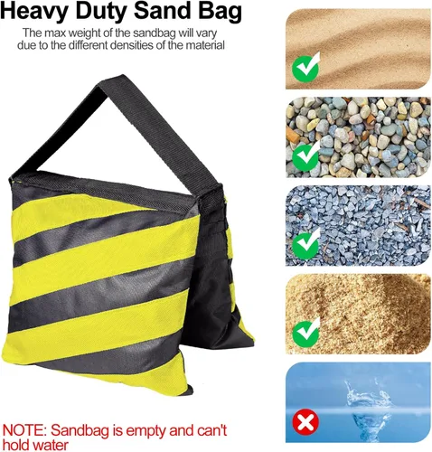 Miniatura 6 de EMART Bolsa de Arena de Servicio Pesado para Estudio Fotográfico Bolsa de Peso Diseño de Alforja para Soporte de Luz de Fotografía Trípode, Patio