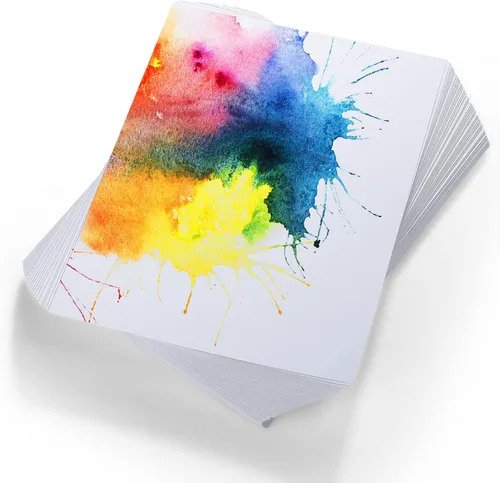 TecUnite 60 hojas de papel de acuarela, arte a granel, blanco prensado en frío, papel de pintura para dibujo de acuarelista artista (5 x 7 pulgadas,