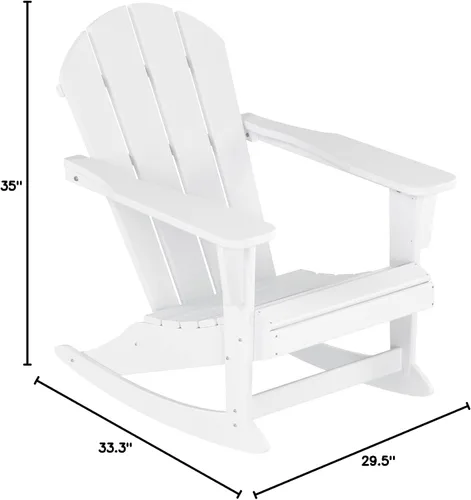 Miniatura 195 de WestinTrends Silla mecedora Malibu de poliéster para exterior/patio Adirondack, Negra