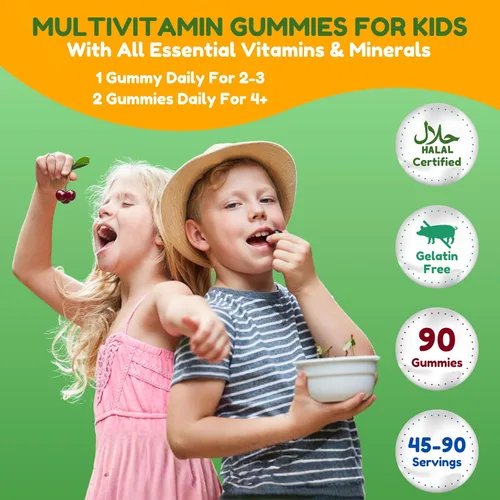 Miniatura 3 de SHIFAA NUTRITION Gomitas Multivitamínicas Halal para Niños, Suministro de 45-90 Días, con Todas las Vitaminas Esenciales para Niños. Vitaminas