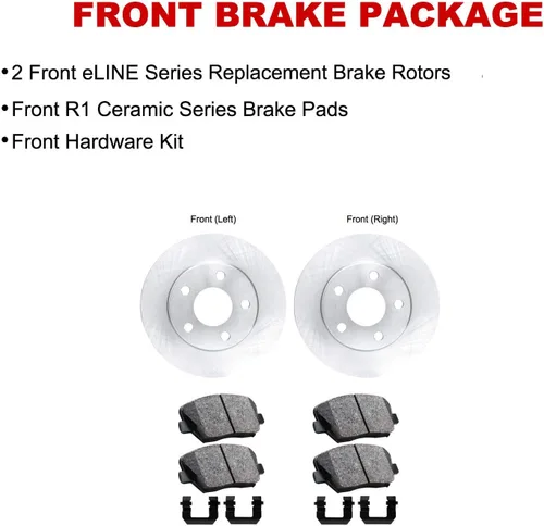 Miniatura 4 de R1 Concepts Kit de freno delantero para Mazda CX-5 2016-2022 Rotores de freno en blanco Kit de pastillas de freno y rotores de cerámica