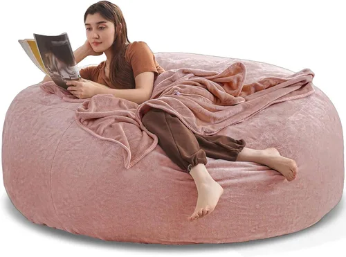 Miniatura 14 de LKD Puf para adultos, 4 pies, puf con relleno, de espuma viscoelástica, puf de felpa, adecuado para dormitorio, balcón, juegos, ocio, lectura