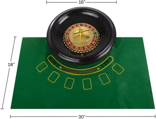 Miniatura 8 de Trademark, juego de póquer y ruleta de 16 pulgadas con accesorios