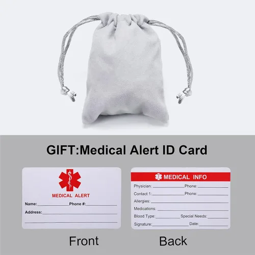 Miniatura 7 de Pulseras de identificación médica personalizadas para hombres y mujeres pulseras de alerta médica de emergencia grabado gratuito pulsera de nailon