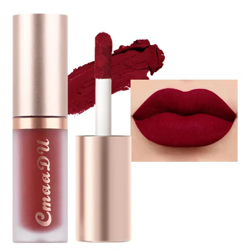 Miniatura 18 de evpct 1 Pieza Lápiz Labial Líquido Mate Malva Brillo Labial Conjunto Brillante para Mujeres Negras 24 Horas Rosa Lápiz Labial Sedoso Terciopelo