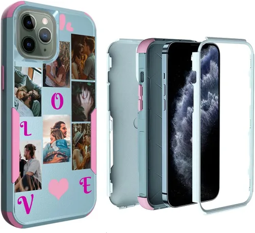 Miniatura 49 de Funda de fotos personalizada para iPhone 11 Apple Phone Plaid Collage - Imagen personalizada para hacer fotos en 3 híbridos gruesos resistentes