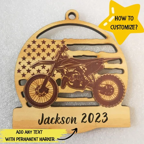 Miniatura 2 de Adorno de moto de motocross, adornos de motocicleta para hombre y niño, adorno de Navidad de bicicletas, regalo para amantes de las carreras, hijo